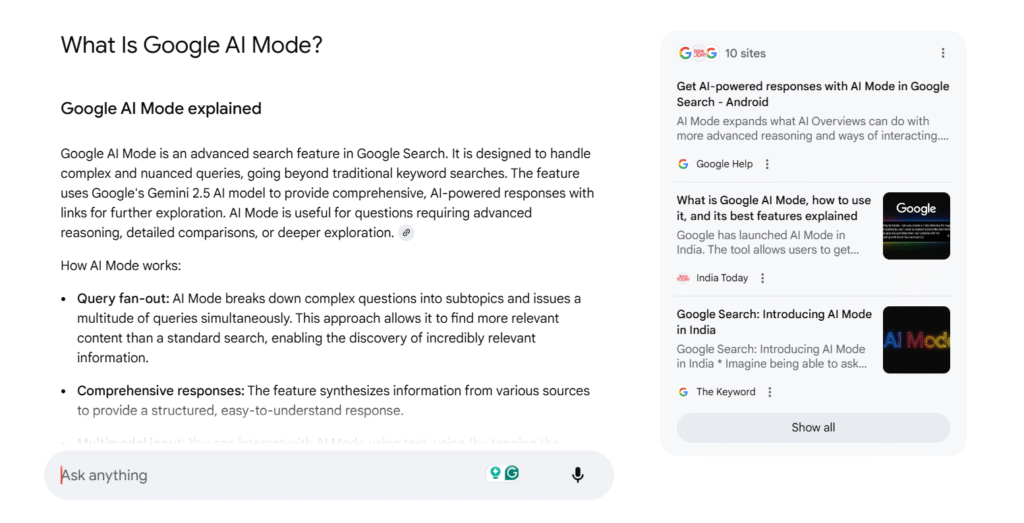 What Is Google AI Mode?